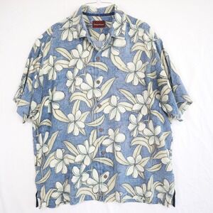 Tommy Bahama Shirt Mens XL‎ Silk Hawaiian Casual Button Up Floral Short Sleeve